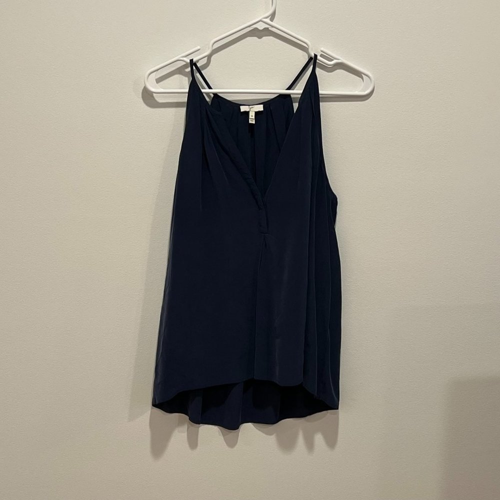 Joie 100% Silk Navy Blue Sleeveless Halter Top in Medium